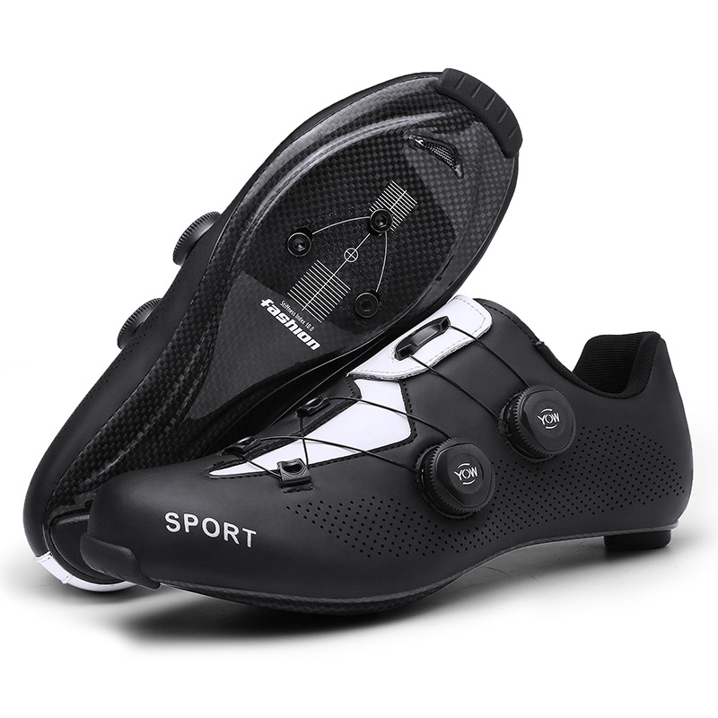 Men and Women's New Carbon Fiber Road Lock Shoes Hard Soled Outdoor Bicycle Cycling Footwear