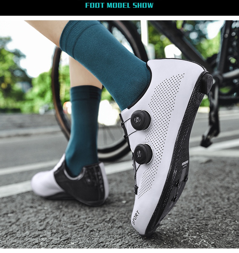 Men and Women's New Carbon Fiber Road Lock Shoes Hard Soled Outdoor Bicycle Cycling Footwear
