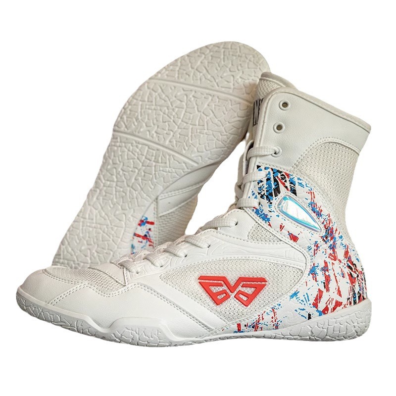 Boxing Shoes Breathable Comfortable Combat Wrestling Boots High-Top for Men Women Martial Arts Competition Training Non-Slip