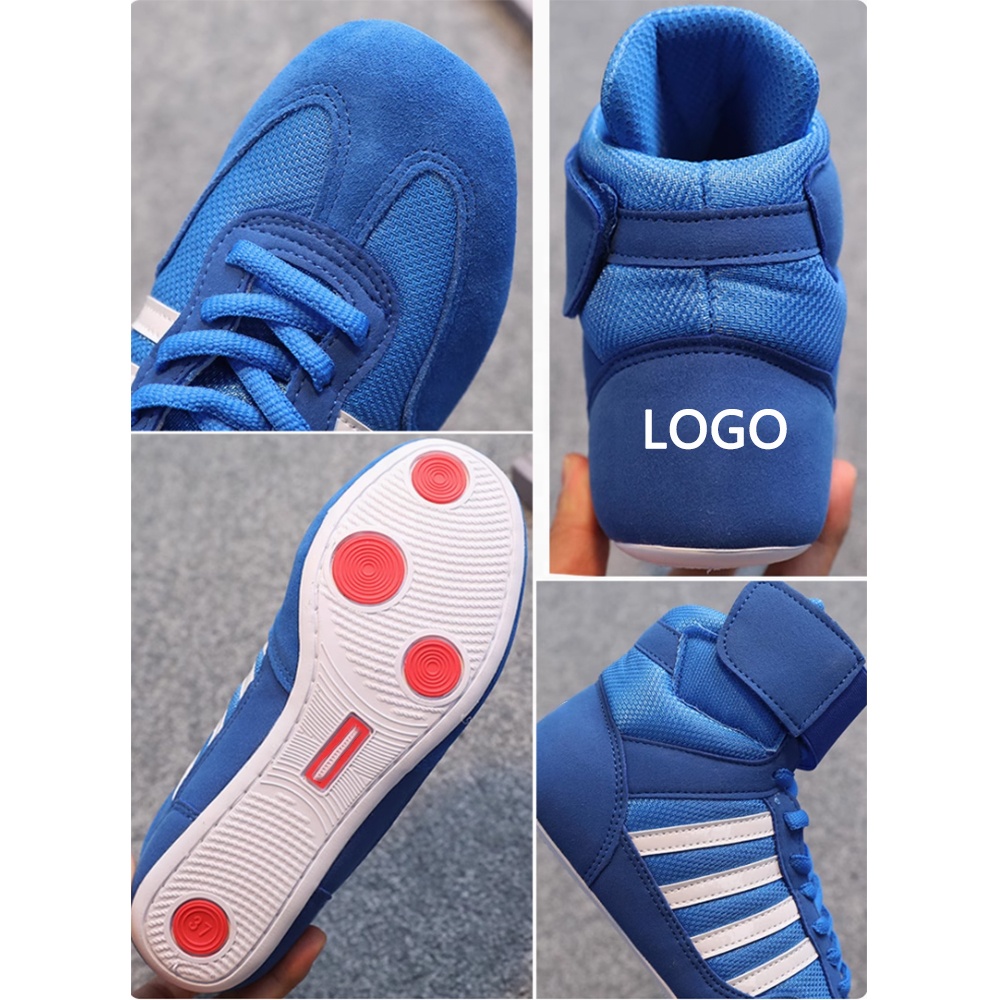 Men's and Women's New Mid-Helper Boxing Shoes for Indoor Fitness Training Sanda Fighting Shoes