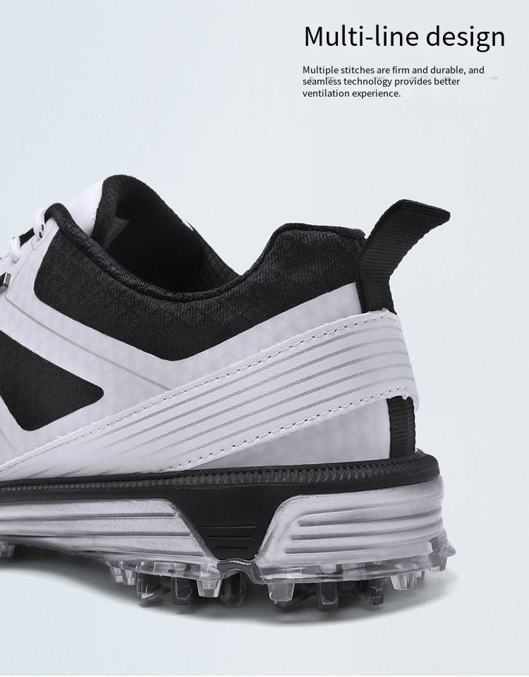 Men's Professional Training Waterproof Leather Golf Shoes Non-Slip Sneakers with Spikes for Golfing