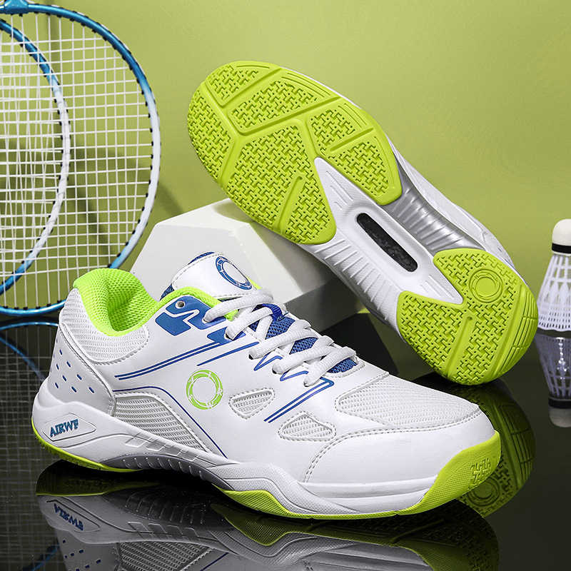 Lightweight Unisex Badminton Volleyball Tennis Shoes Breathable Mesh Upper Rubber Midsole &amp; Outsole Autumn Training Cross-Border