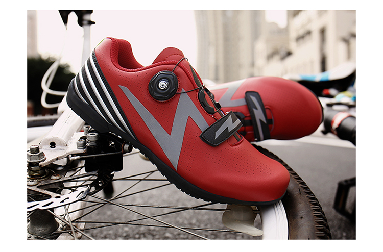 Flats Cycling Shoes Road Mountain Biking Clipless Cycling Shoes Bicycle Footwear Button Men's Women's Low-top PU Leather Sport