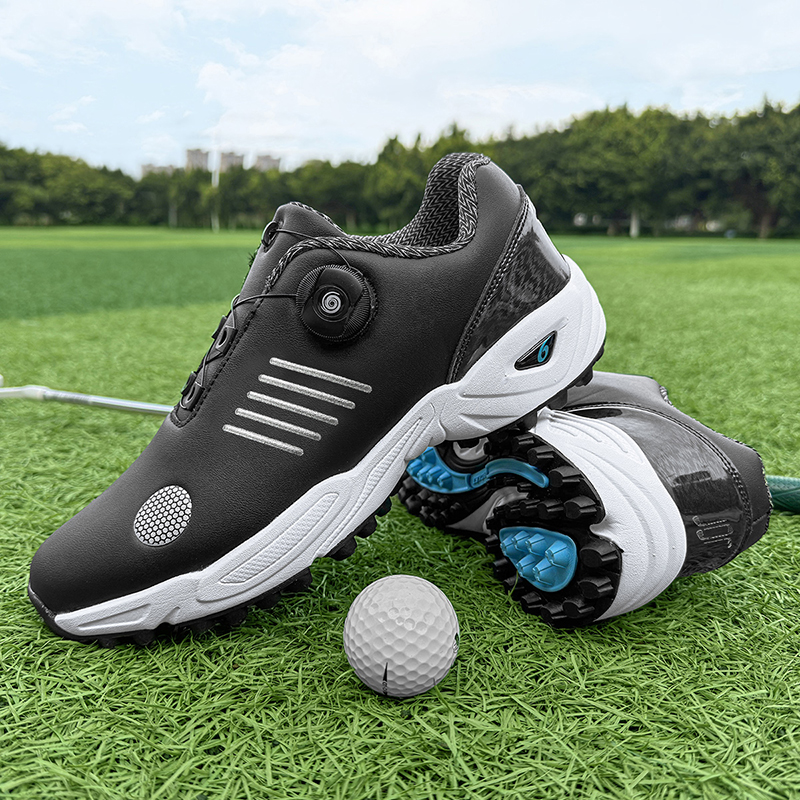 Men's Winter Summer Golf Shoes Rubber Outsole Waterproof Genuine Leather Mesh Lining Spike Blank with Spikes