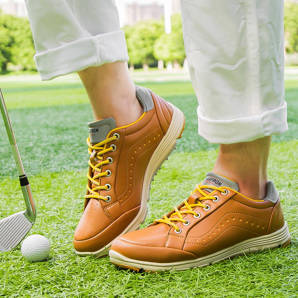 Mens Black Dingless Golf Shoes Design with Cotton Lining Breathable Golf Training Sneaker