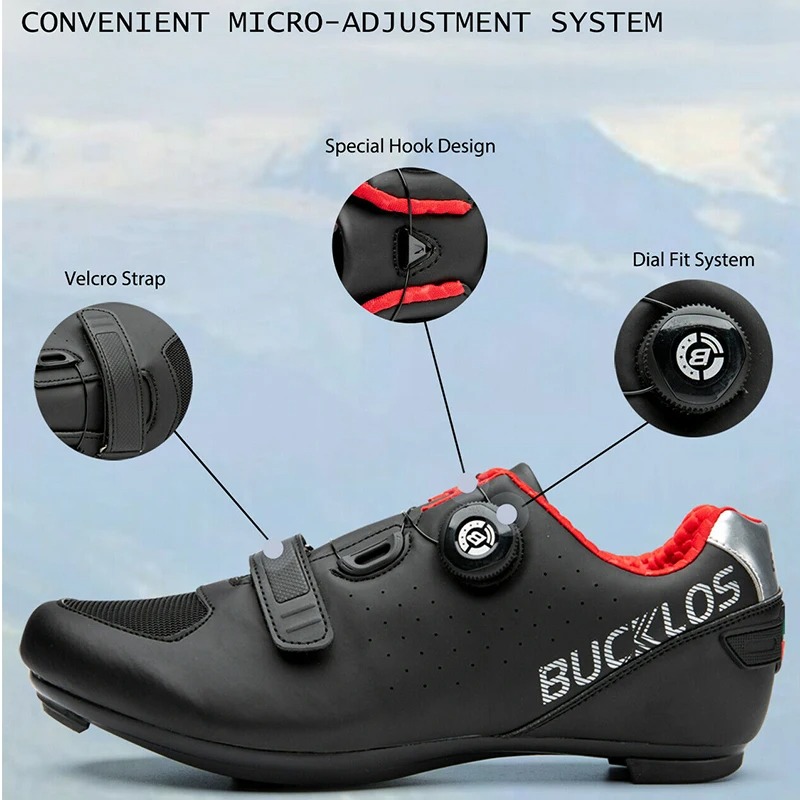 BUCKLOS Men's and Women's Road Cycling Shoes, Outdoor and Indoor Cycling Shoes, Compatible with Special Bottom Breathable Rotati