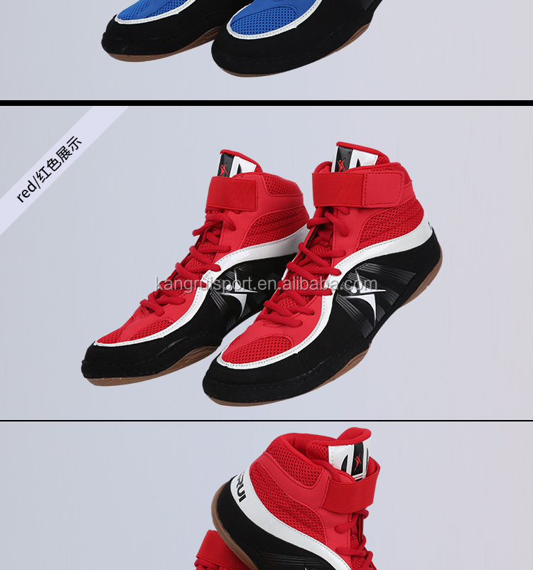 High Quality Wrestling Shoes for Gym Training Combat Fitness Squat Fight Boxing Weightlifting-with Rubber Insole