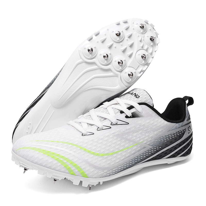 Wholesale OEM Track and Field Spikes Lightweight Non Slip Breathable Knit Professional Running Shoes for Training Competition