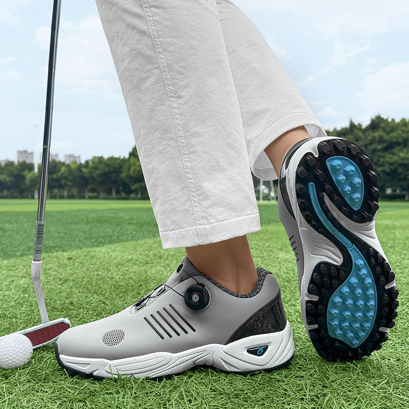 Men's Winter Summer Golf Shoes Rubber Outsole Waterproof Genuine Leather Mesh Lining Spike Blank with Spikes