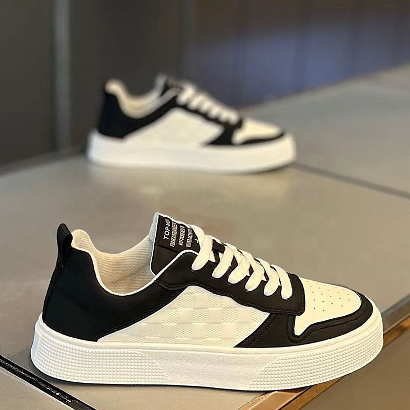New Style PU Leather Small White Shoes Fashionable Casual Sneakers Skateboarding Shoes Walking Style Shoes for Man
