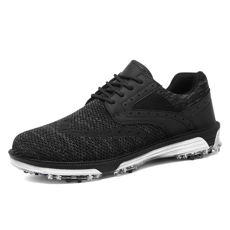 Professional Men's Golf Shoes New Waterproof Outdoor Spike Shoes with Mesh Lining for Summer Winter Autumn Seasons