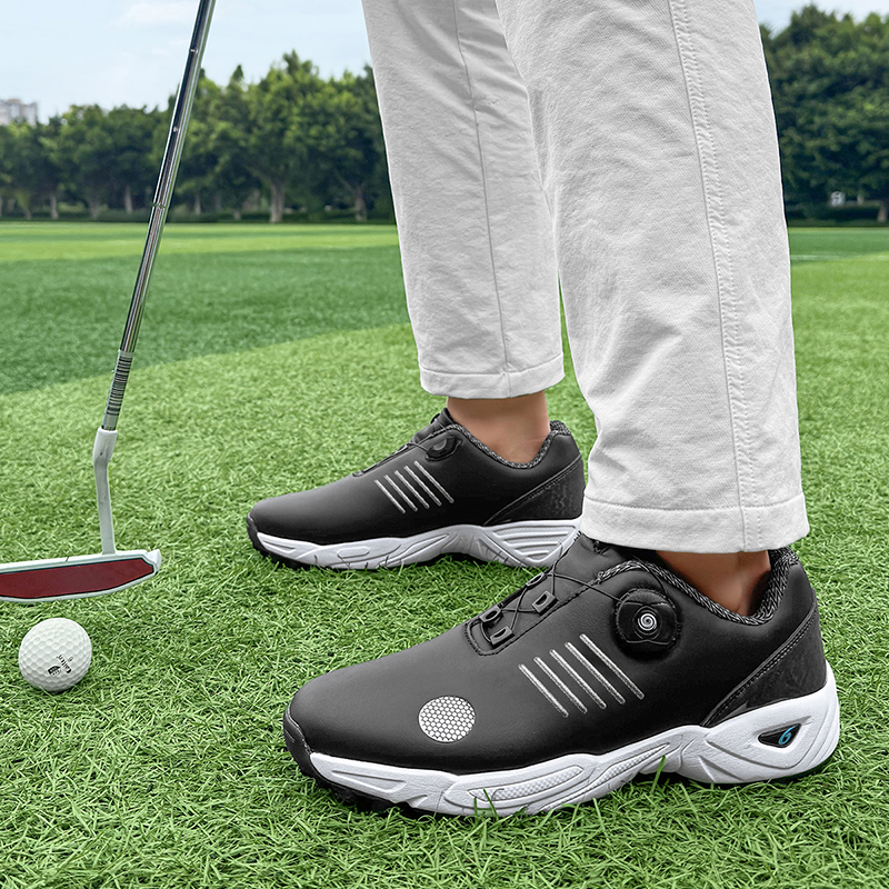 Men's Winter Summer Golf Shoes Rubber Outsole Waterproof Genuine Leather Mesh Lining Spike Blank with Spikes