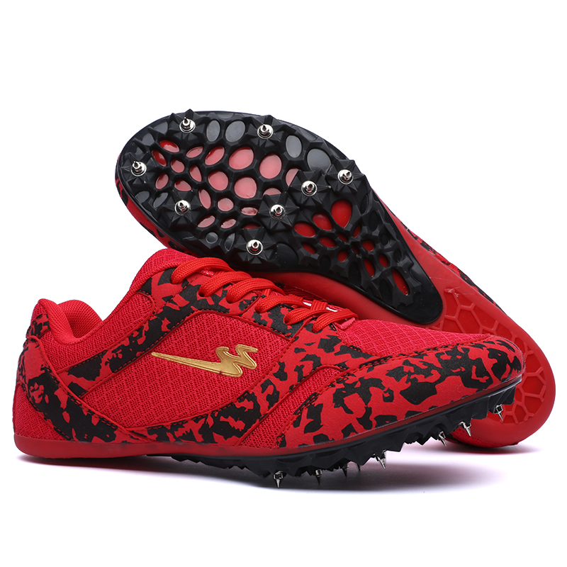 Spike Shoes for Running Adult Track and Field Gold Training Men Sprint Professional Competition Cleats Custom Shoes Manufacturer