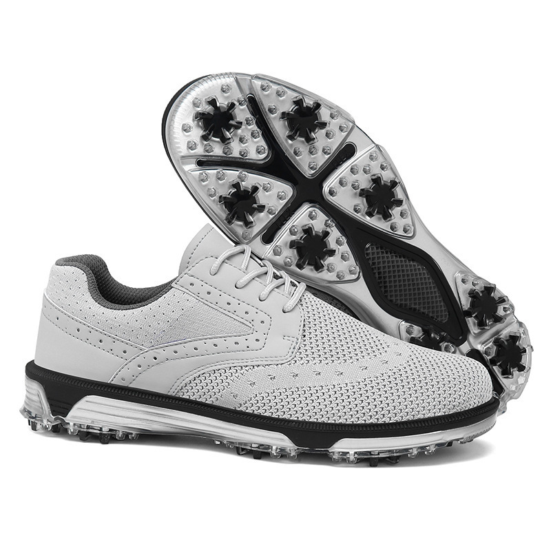 Professional Men's Golf Shoes New Waterproof Outdoor Spike Shoes with Mesh Lining for Summer Winter Autumn Seasons