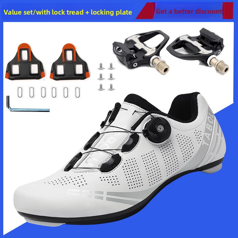Men's and Women's Road and Mountain Bike Cycling Shoes with Lock Set for Racing and Autumn Season