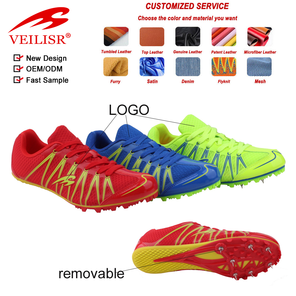 OEM ODM Custom Men Professional Womens Track and Field Sport Athletic Nail Running Spike Shoes Sneakers