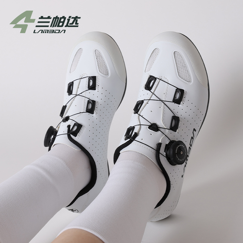 Luxury Stainless Steel Road Bike Cycling Shoes for Men Breathable Mesh Lining and Rubber Insole for Summer and Winter