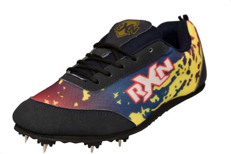 Professional Track and Field Men High Pu Synthetic Leather Athletic Field Running Spike Shoes with Mesh Lining