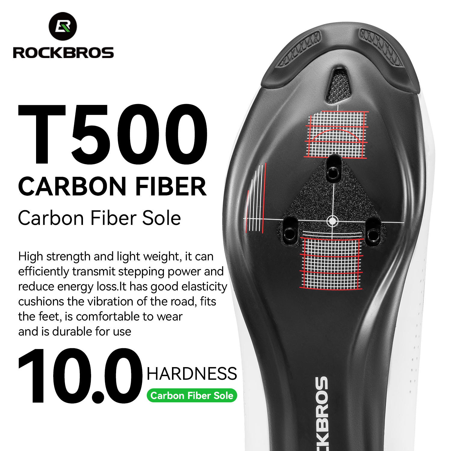 ROCKBROS High Quality Unisex Road Riding Sneakers Carbon Fiber Soles Bike Lock Shoes Breathable Race Shoes for Cyclists