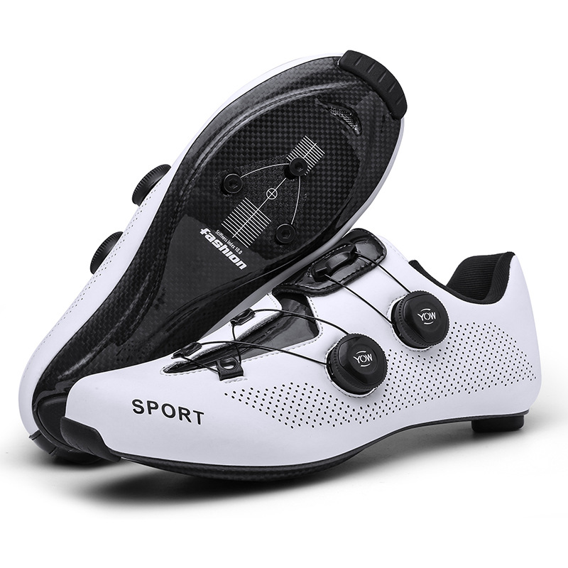 Men and Women's New Carbon Fiber Road Lock Shoes Hard Soled Outdoor Bicycle Cycling Footwear