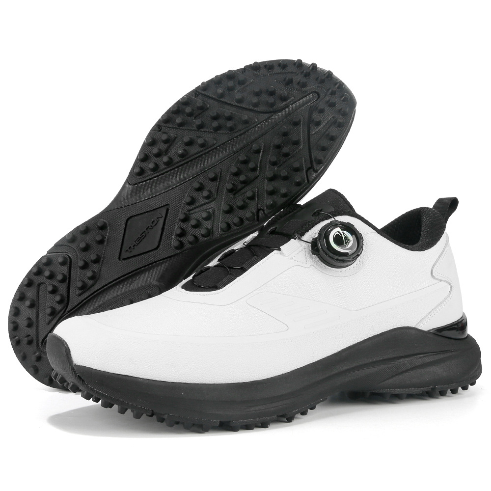 Professional Golf Shoes Custom Logo Waterproof Leather Upper with Rubber Sport Golf Shoes Men Zapatos De Golf Outdoor Shoes