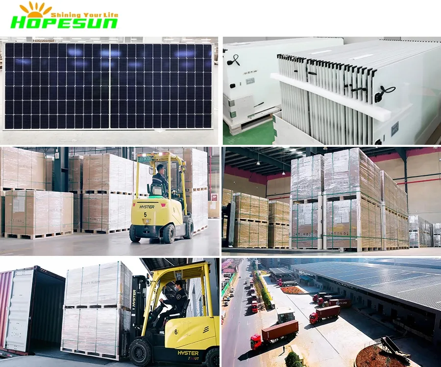 Embalagem e envio dos painéis solares