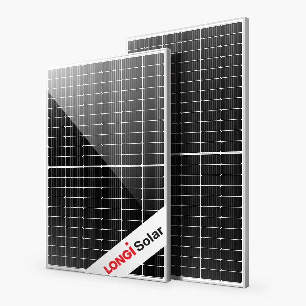 Painel Solar Monocristalino de Alta Tensão 144cells 455 550 660 W Watt Wp Longi Tier 1 Conjunto para Fazenda Residencial