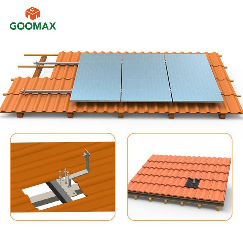 Kit de Montagem de Painéis Solares para Telhado com Suportes para Telhas para Instalações de Painéis Solares no Solo