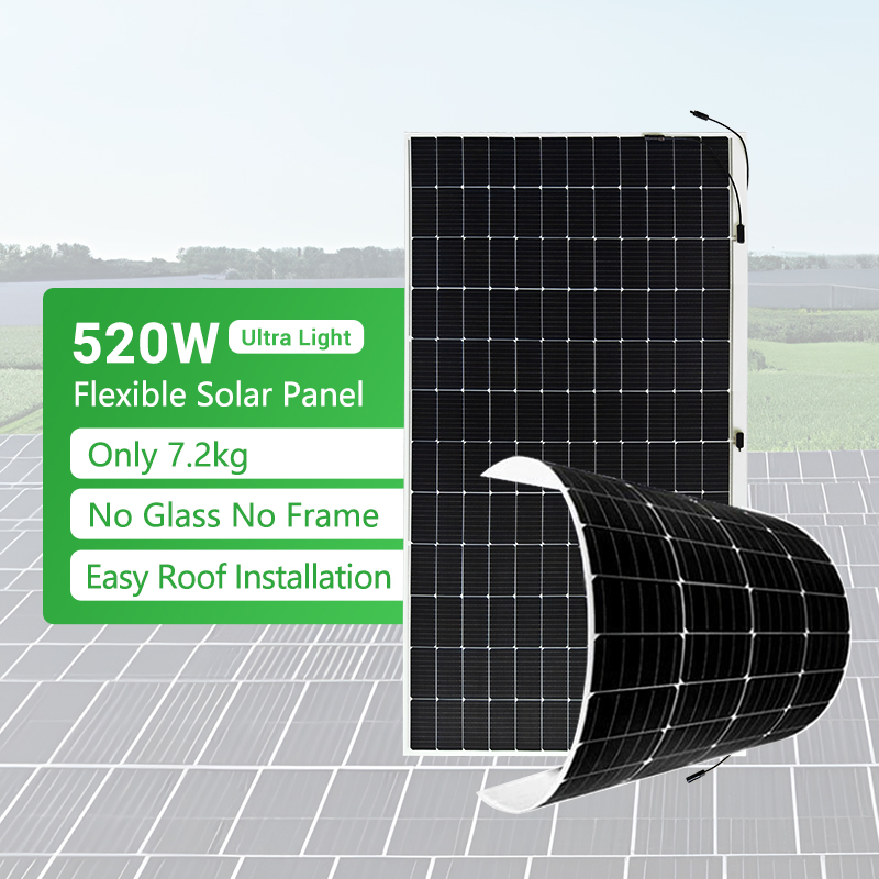 Painel Solar Flexível Sunman Composite 520W Painel Solar de Filme Fino Monocristalino para Sistemas de Energia Solar em Telhados de Armazém