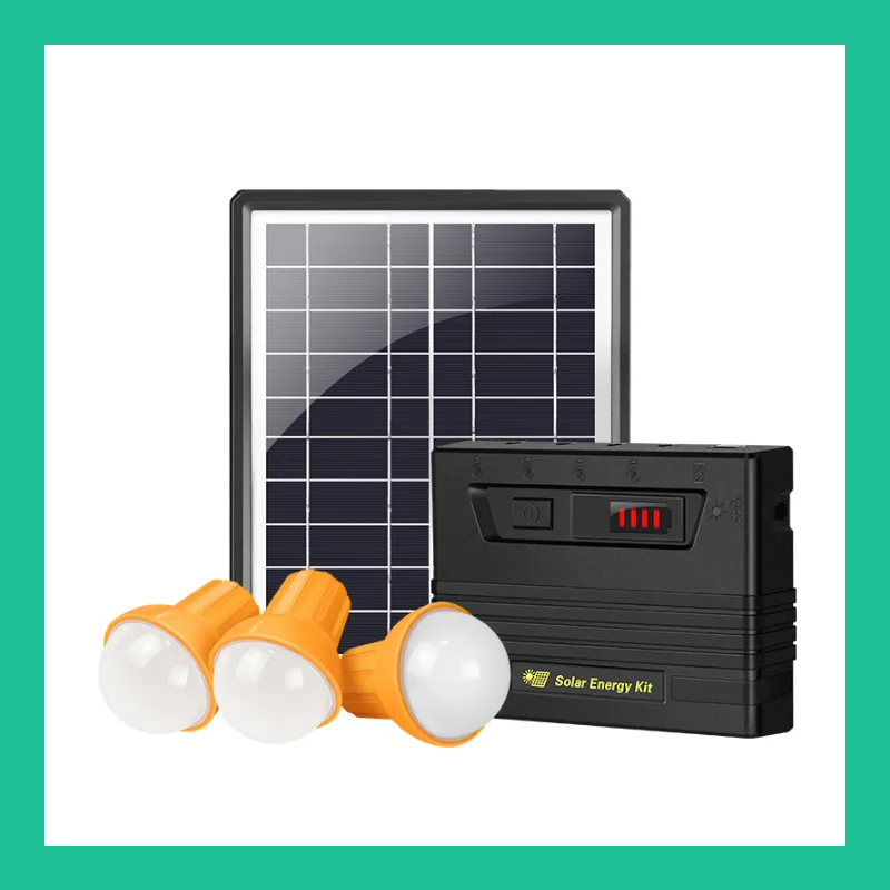 5W Sistema de Energia Solar Portátil Luz de Casa Kit de Painel Solar com 3 Lâmpadas LED