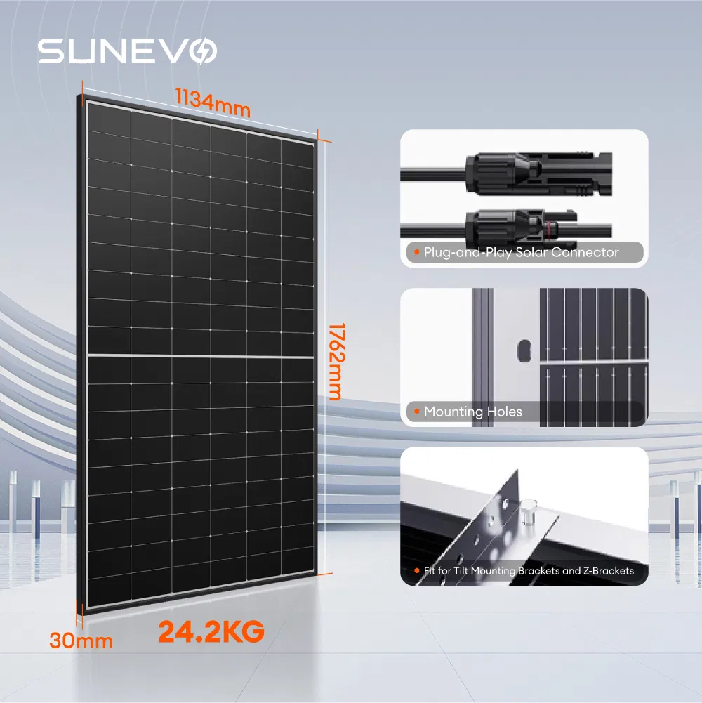 Painel Solar Bc Preto Custo-Efetivo 470W 480W 495W com Compatibilidade Bos Otimizada para Sistema de Montagem em Telhados Comerciais