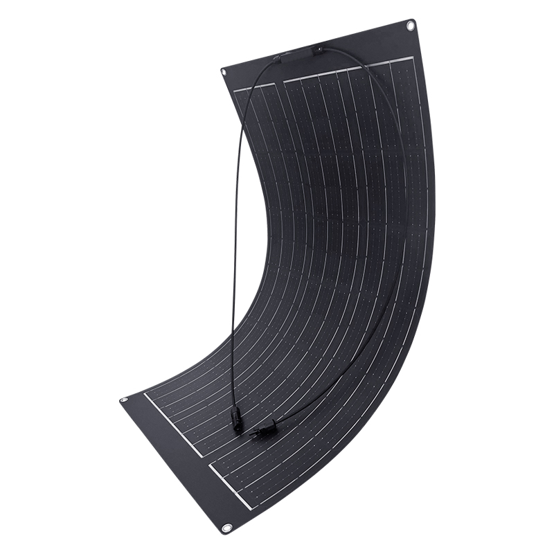 100W 18V Painel Solar Flexível Monocristalino Preto para Telhados de RV
