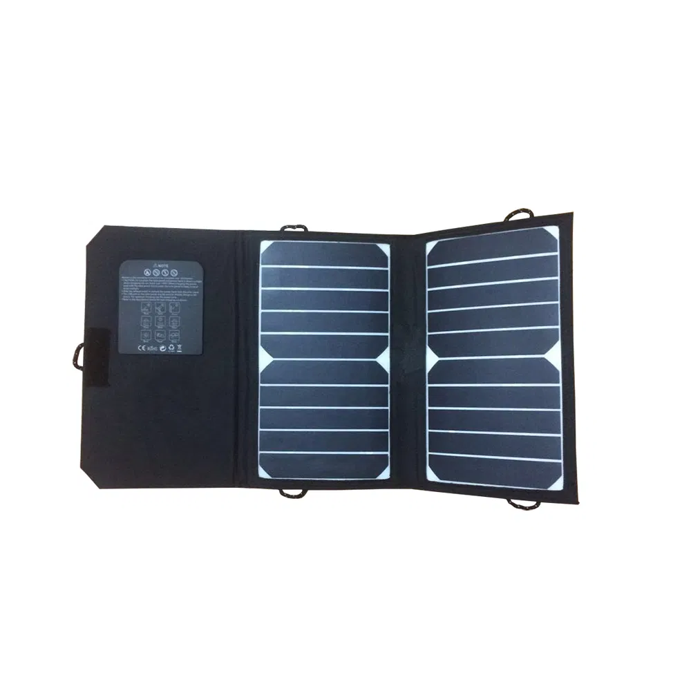 15W Carregador Solar Dobrável à Prova d'Água Painel Solar Portátil com Saída USB para Carregador de Telefone Móvel para Camping Caminhadas Fonte de Energia