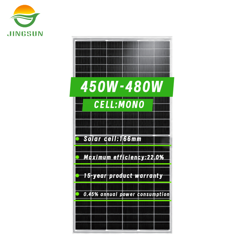 Painéis Solares de Alta Qualidade Jingsun 450W 455W 460W 465W 470W 475W 480W Módulo PV Painel Solar para Sistema de Fazenda Solar