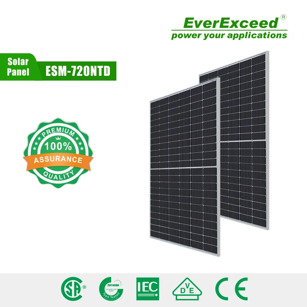 720W Módulo Solar Topcon Tipo N Bifacial de Vidro Duplo Painel Fotovoltaico de Alta Eficiência para Usinas de Energia Industrial