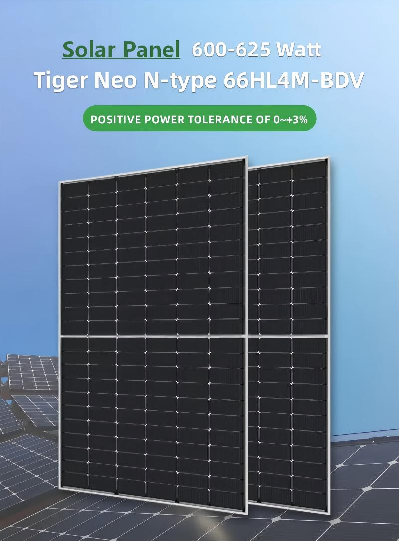 Painel Solar Bifacial de Vidro Mono N-Type de Meio Célula por Atacado para Sistema Solar Residencial Off-Grid 600W 605W 610W 615W 620W 625W
