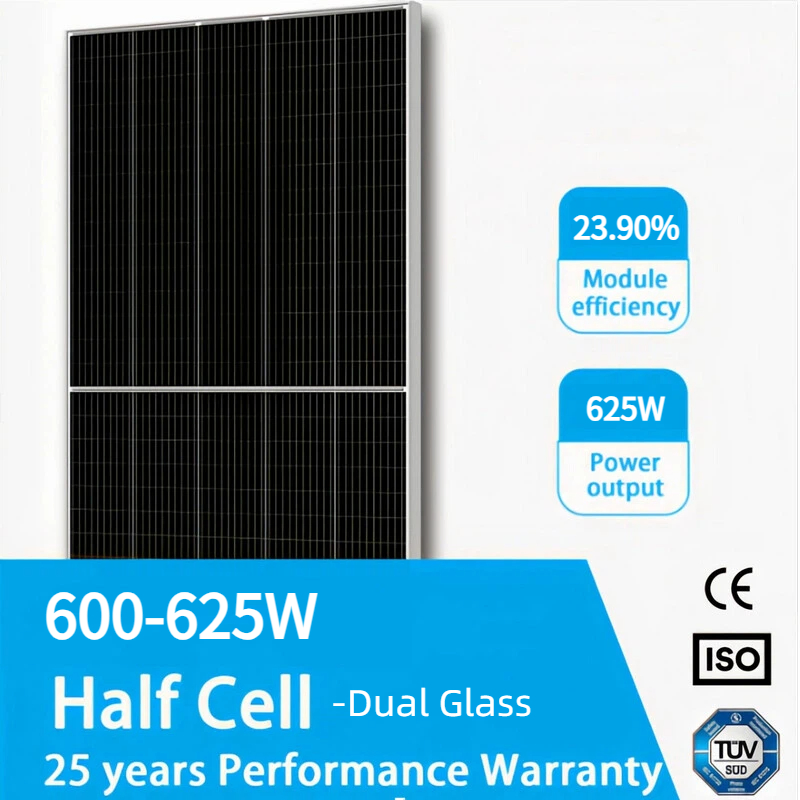 Escala de Utilidade 23.90% Eficiência 625W Painel Solar Tipo N 600W para Fazenda Solar
