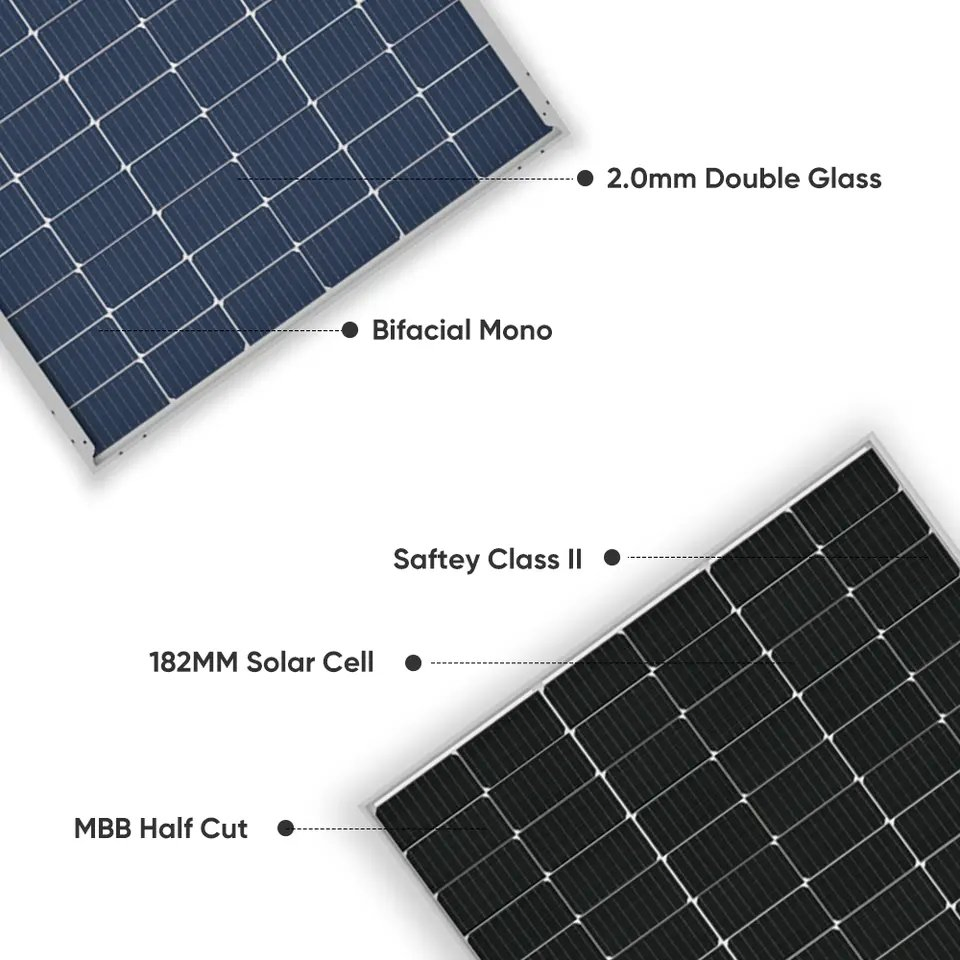 400W Módulo Solar de Painel Solar PV de Vidro Duplo Policristalino
