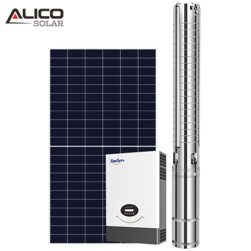 Kit de Poço Profundo Submersível Comercial com Painel 1HP Fabricação de Bomba de Água Solar DC