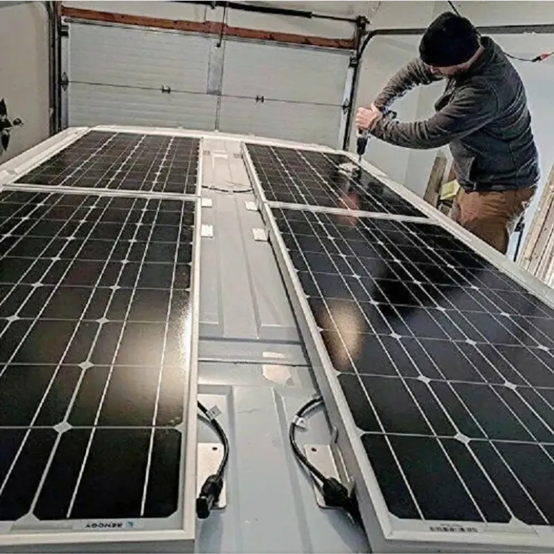 Suportes de Montagem em Alumínio Preto para Painéis Solares Kits de Suportes em Z