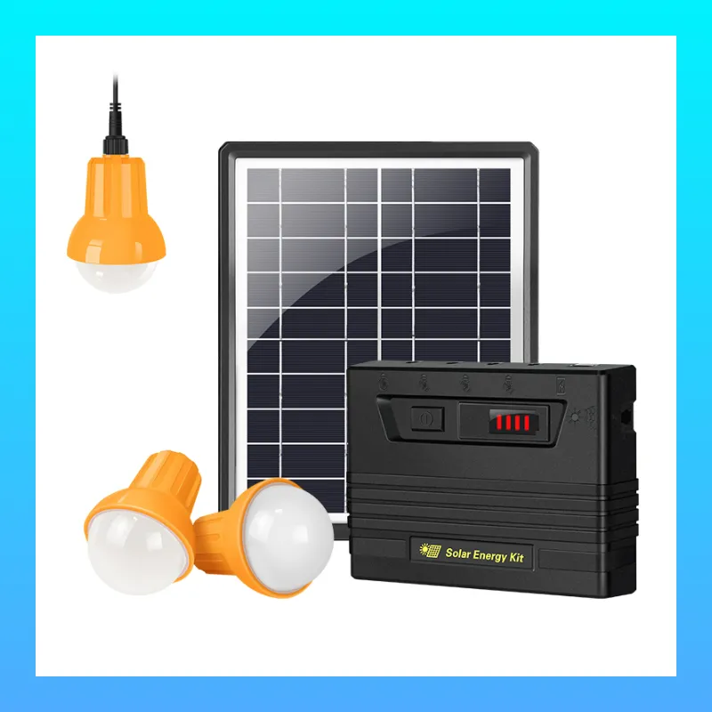 5W Sistema de Energia Solar Portátil Luz de Casa Kit de Painel Solar com 3 Lâmpadas LED