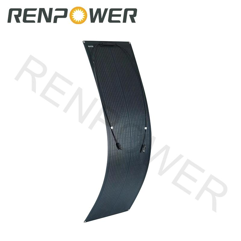 Alta Eficiência 100W 12V Leve Ultra Flexível Painel Solar Monocristalino Dobrável para Carregador Off-Grid para RV Marinho Barco Van Carro Superfícies Curvas