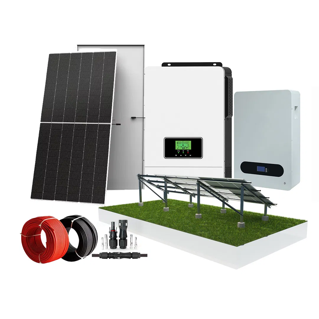 Kit Completo de Sistema de Energia Solar com Painel Solar e Montagem no Solo para Sótão de Blocos de Concreto