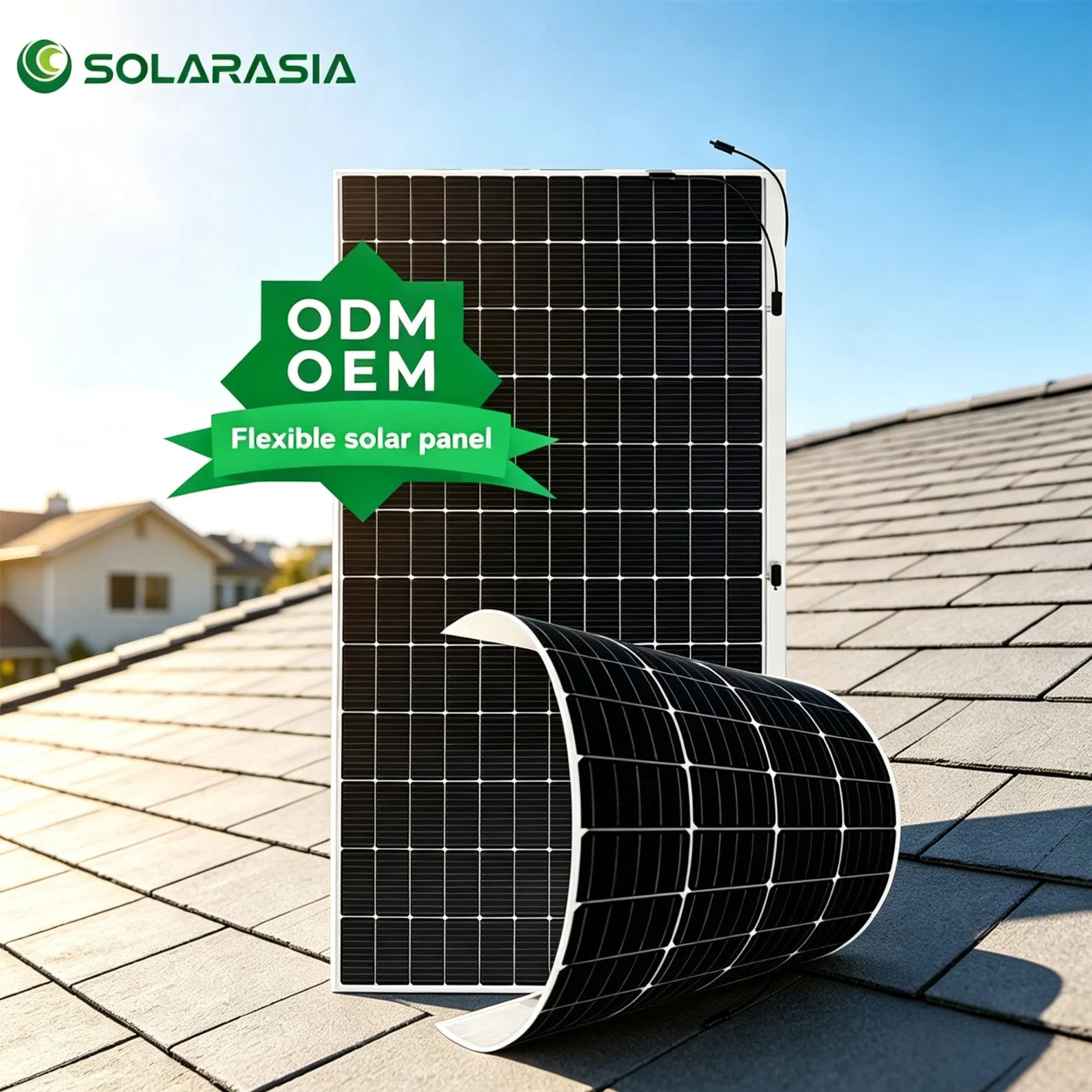 520W Módulo Solar Flexível Leve Painel Solar PV Painel Solar Flexível para Sistemas de Energia Residenciais Comerciais e Industriais