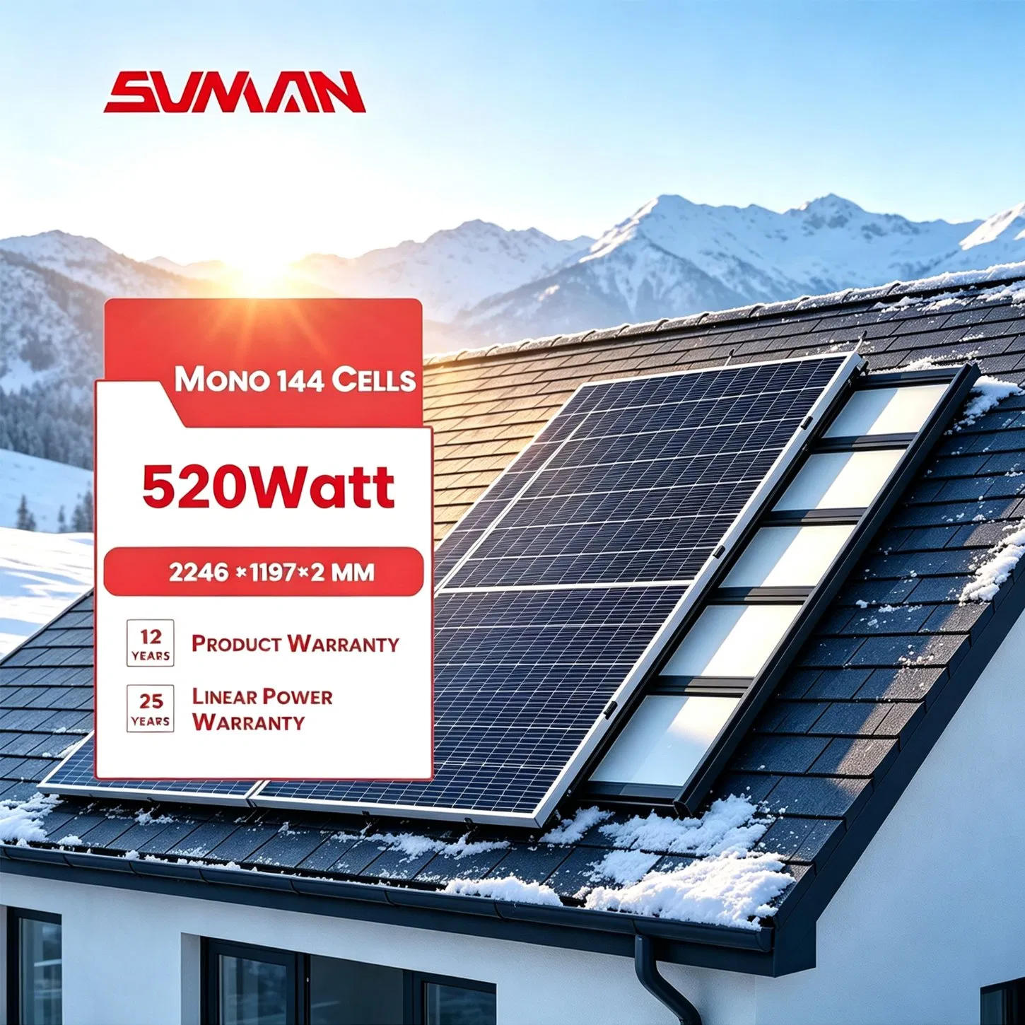 520W Módulo Solar Flexível Leve Painel Solar PV Painel Solar Flexível para Sistemas de Energia Residenciais Comerciais e Industriais