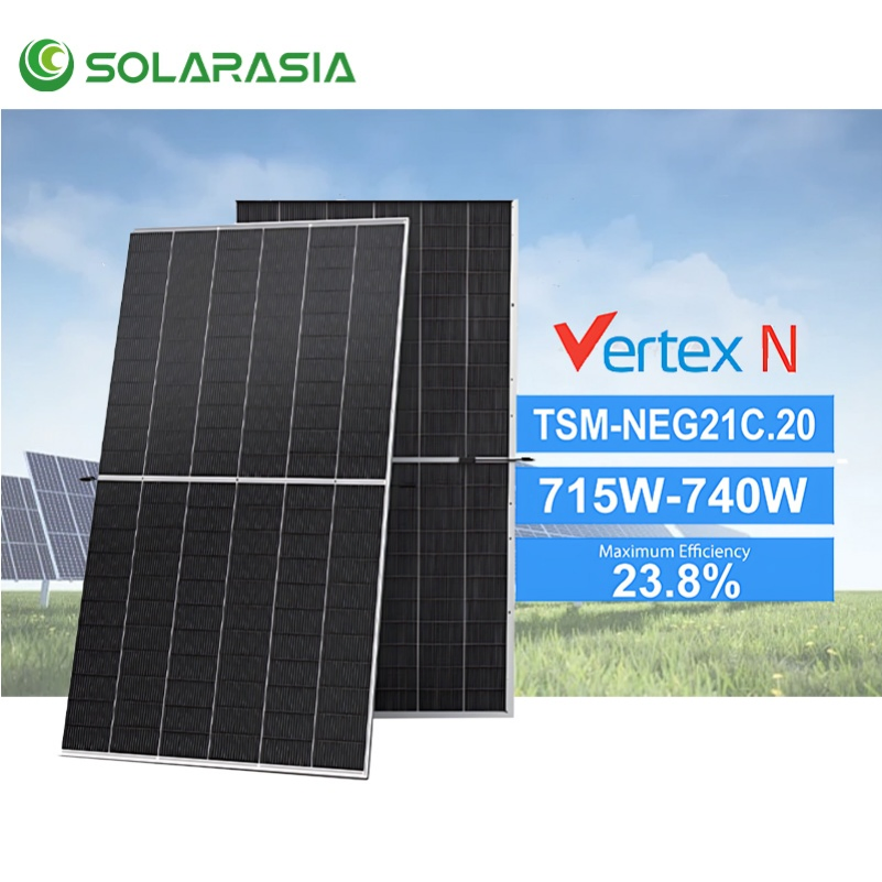 Módulo de Painel Solar Monocristalino Trina 715W 720W 725W 730W Painel PV Tipo N para Usinas de Energia Conectadas à Rede