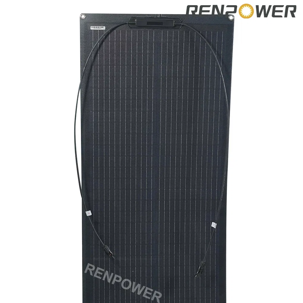 Alta Eficiência 100W 12V Leve Ultra Flexível Painel Solar Monocristalino Dobrável para Carregador Off-Grid para RV Marinho Barco Van Carro Superfícies Curvas