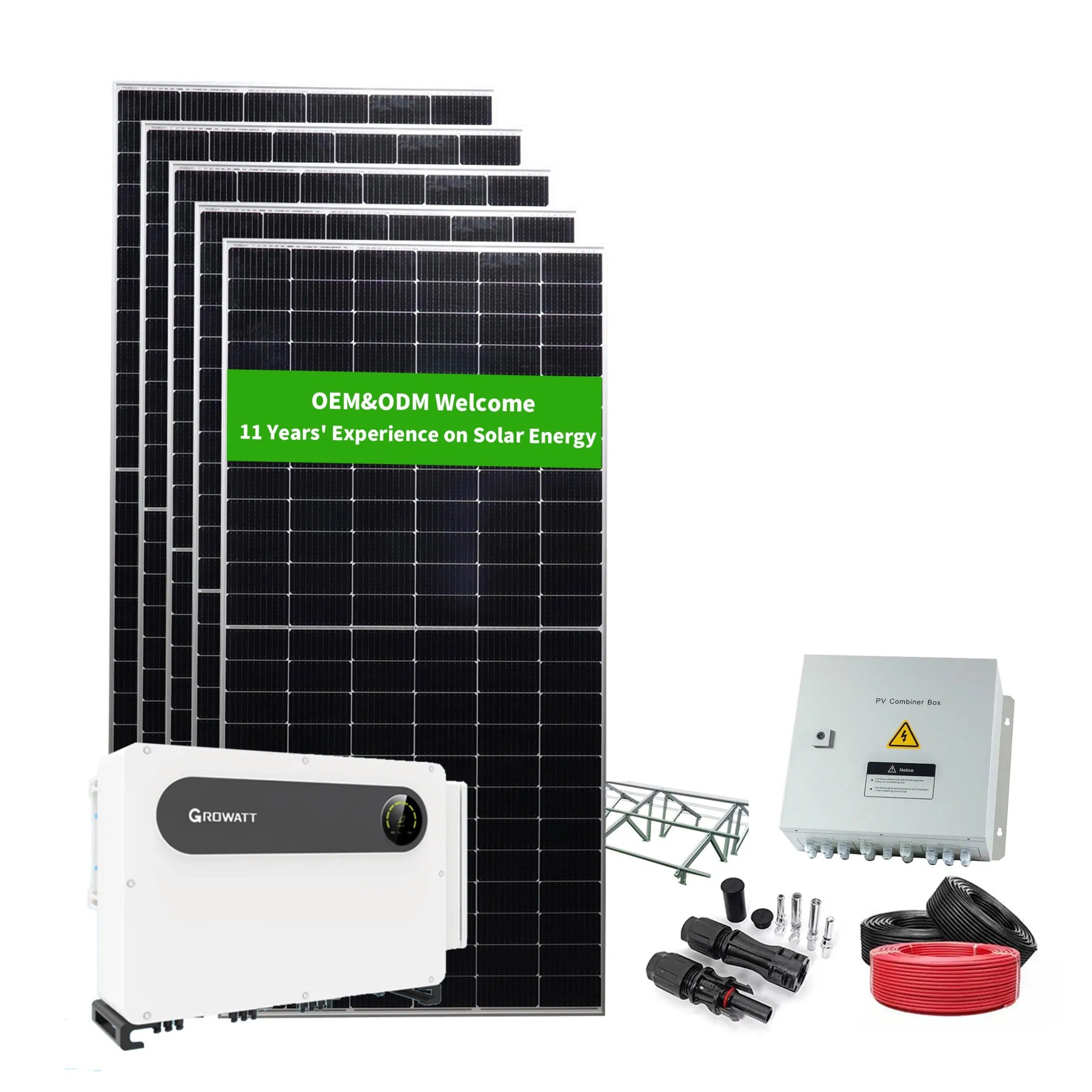 Kits Completos de Painéis Solares a Preço Competitivo 1MW 3MW em Rede para Indústria