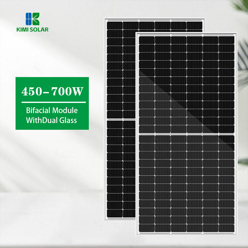 Módulos de Painéis Solares Bifaciais de Vidro Duplo Trina/Ja/Jinko Longi 580W 550W 650W 700W
