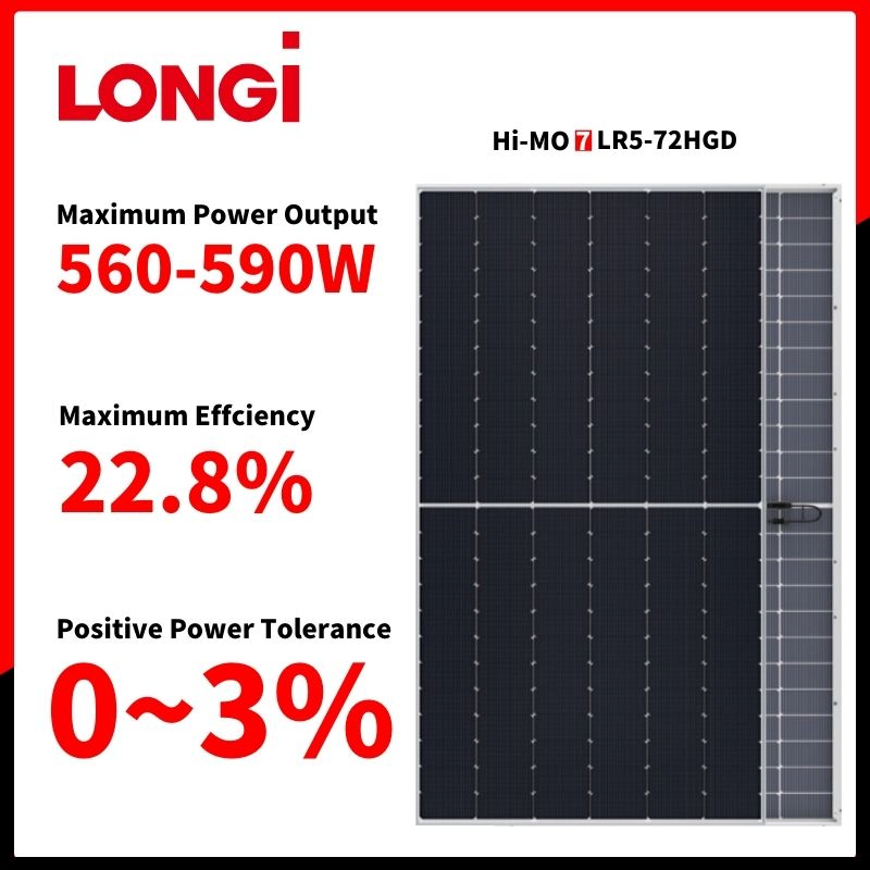 Painel PV Longi Hi-Mo X 510W, Monocristalino Tipo P para Fazendas Solares de Alta Eficiência